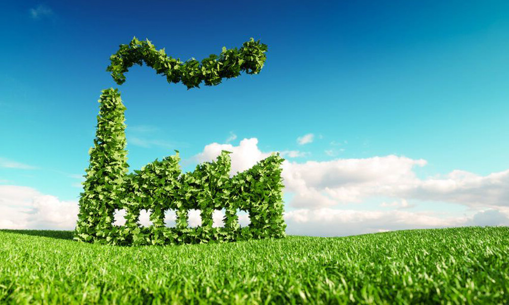 Eco,Friendly,Industry,Concept.,3d,Rendering,Of,Green,Factory,Icon